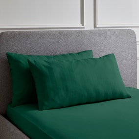 Hotel 230 Thread Count 100% Cotton Sateen Stripe Large Standard Pillowcase Pair