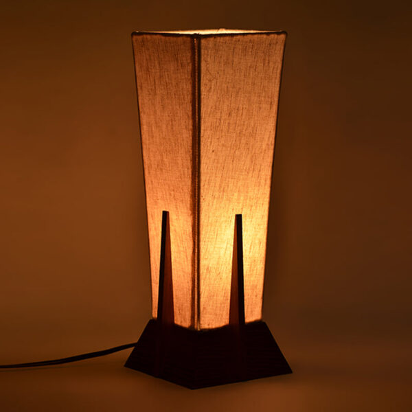 35.6 cm Pyramid Table Lamp In Sheesham Wood 35.6 cm Pyramid Table Lamp In Sheesham Wood