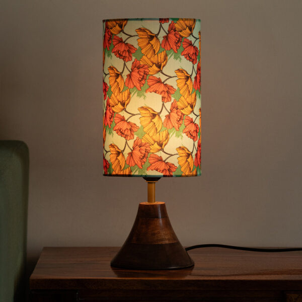 'Autumn Glow' Decorative Table Lamp In Mango Wood (40.5 Cm, Without Bulb, Handcrafted)