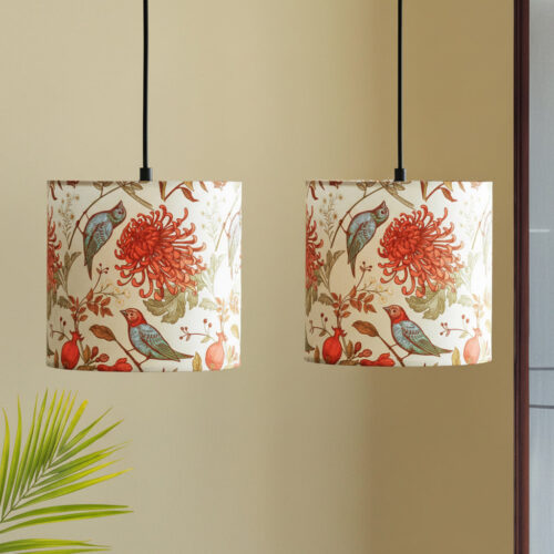 'Chirping Birds' Hanging Pendant Lamp Shade (Swt of 2, 8.1 Inches, Handcrafted) 'Chirping Birds' Hanging Pendant Lamp Shade (Swt of 2, 8.1 Inches, Handcrafted)