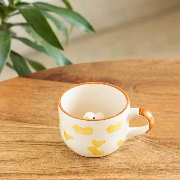 ExclusiveLane 'Peek-A-Boo' Ceramic Tea And Coffee Mugs (200 ML, Microwave Safe, Hand-Embossed) ExclusiveLane 'Peek-A-Boo' Ceramic Tea And Coffee Mugs (200 ML, Microwave Safe, Hand-Embossed)