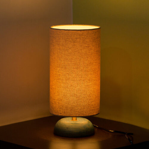 'Faraday' Round Table Lamp In Mango Wood (33 cm) 'Faraday' Round Table Lamp In Mango Wood (33 cm)