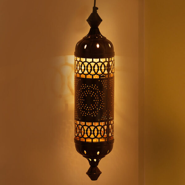 'Morrocan Star' Hand-Etched Hanging Pendant Lamp Shade In Iron (44 Cm, Without Bulb, Hand-Etched)