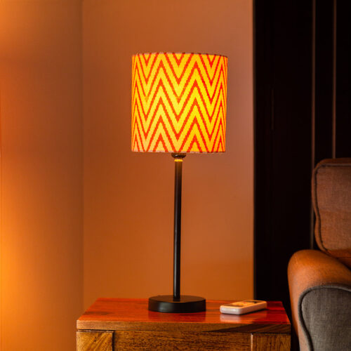 'Oranged Chevrons' Handcrafted Table Lamp In Iron (45.7 cm) 'Oranged Chevrons' Handcrafted Table Lamp In Iron (45.7 cm)