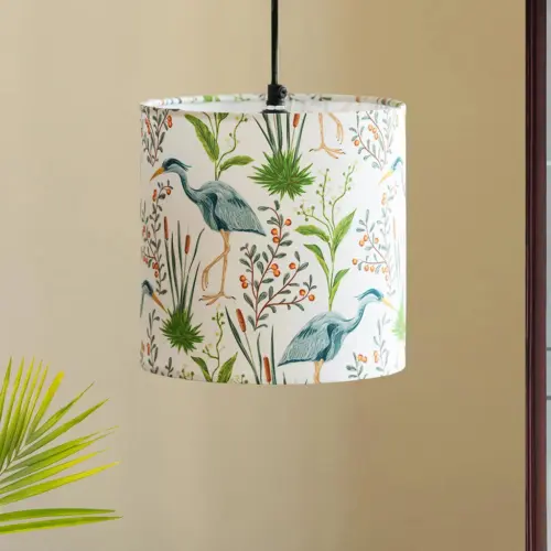 'Ostrich Sanctuary' Hanging Pendant Lamp Shade (20.6 cm, Handcrafted)