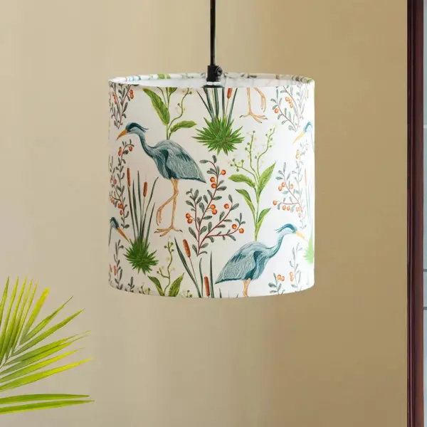 'Ostrich Sanctuary' Hanging Pendant Lamp Shade (20.6 cm, Handcrafted)
