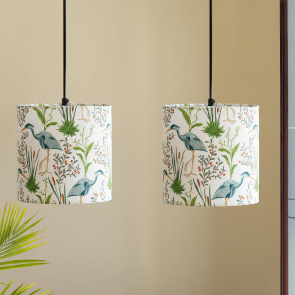 'Ostrich Sanctuary' Hanging Pendant Lamp Shade (Set of 2, 8.1 Inches, Handcrafted) 'Ostrich Sanctuary' Hanging Pendant Lamp Shade (Set of 2, 8.1 Inches, Handcrafted)