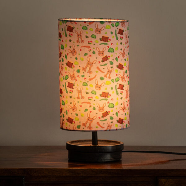'Rabbit & Grove' Decorative Table Lamp In Mango Wood (33.8 Cm, Without Bulb, Handcrafted)