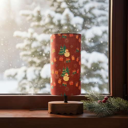 'Santa Festive Forest' Mango Wood Decorative Table Lamp (35.2 Cm, Without Bulb, Handcrafted) 'Santa Festive Forest' Mango Wood Decorative Table Lamp (35.2 Cm, Without Bulb, Handcrafted)
