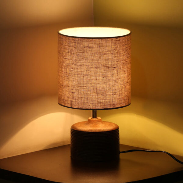 'Starlight' Round Table Lamp In Mango Wood (35.6 cm) 'Starlight' Round Table Lamp In Mango Wood (35.6 cm)