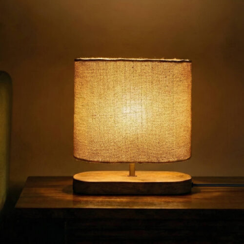 'Subtle Glow' Decorative Table Lamp In Mango Wood (28 Cm, Without Bulb, Handcrafted) 'Subtle Glow' Decorative Table Lamp In Mango Wood (28 Cm, Without Bulb, Handcrafted)