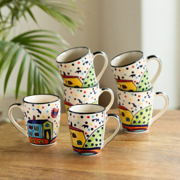 The Hut Jumbo Cuppas Hand-Painted Ceramic Coffee And Tea Mugs (Set Of 6) The Hut Jumbo Cuppas Hand-Painted Ceramic Coffee And Tea Mugs (Set Of 6)