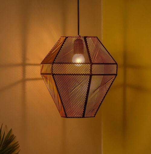 Vintage Lines' Hand-etched Pendant Lamp In Iron (30.5 cm | Matte Finish) Vintage Lines' Hand-etched Pendant Lamp In Iron (30.5 cm | Matte Finish)