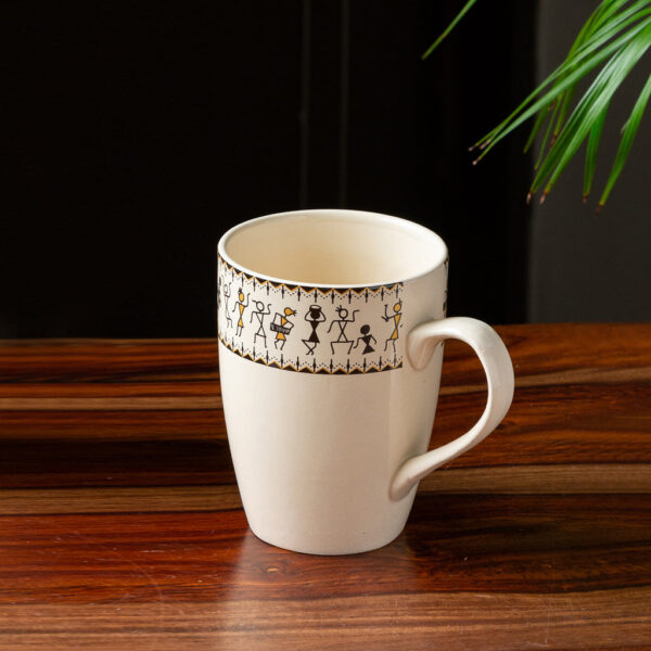 'Whispers of Warli' Handcrafted Ceramic Tea & Coffee Mug (300 ML, Microwave Safe) 'Whispers of Warli' Handcrafted Ceramic Tea & Coffee Mug (300 ML, Microwave Safe)