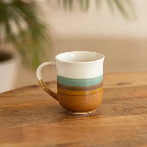 'Zen Garden' Hand Glazed Ceramic Tea & Coffee Mug (330 ml, Microwave Safe)